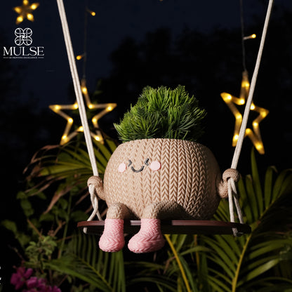 Knitted Swing Planter | Home Office Decor